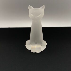 Kristaluxus 24% Full Leaded Frosted Crystal Cat Figurine
